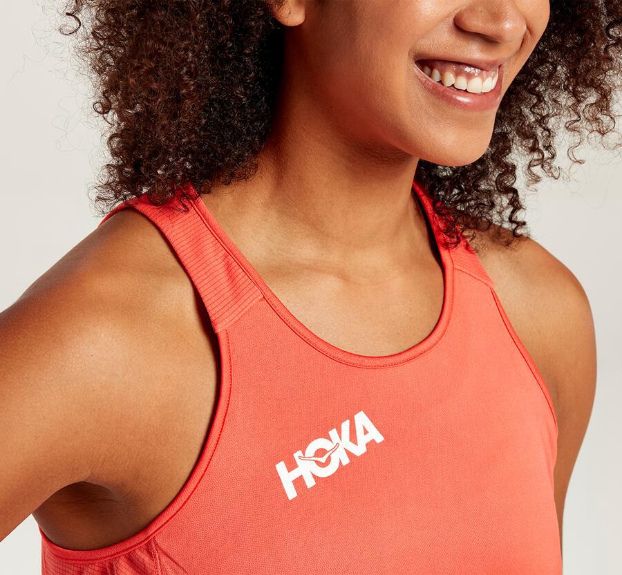 Hoka One One Top Kadın Turuncu - Performance Tank - TK0819765